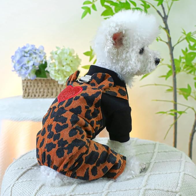 Dog Stylish Overalls Comfortable Puppy One Piece Outfits Summer Bib Overalls for Small Dogs Cute Pet Jumpsuit Onesie Chihuahua Yorkies Birthday Holiday Clothes Costume