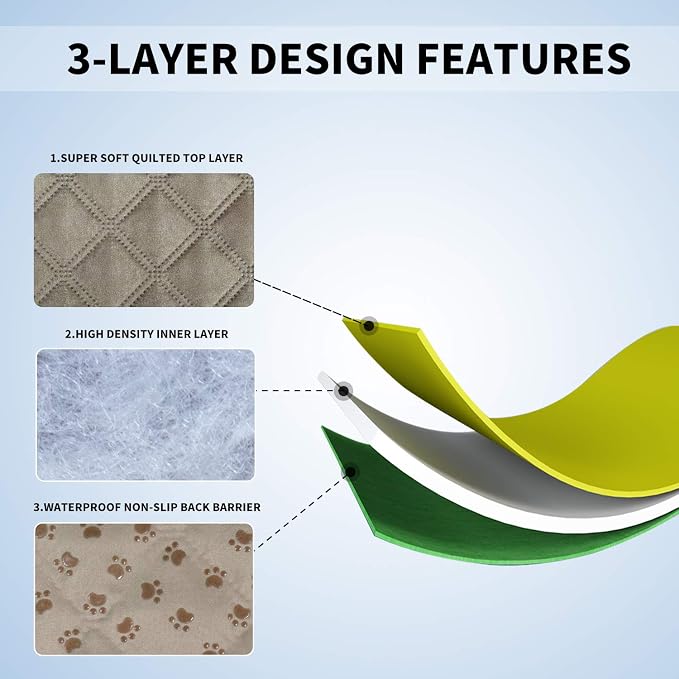 Easy-Going Waterproof Dog Bed Cover, Non-Slip Pet Blanket, 52x82in, Beige | Leakproof Couch Cover, Machine Washable Furniture Mattress Protector, Soft Sofa Mat For Dogs, Pet Friendly