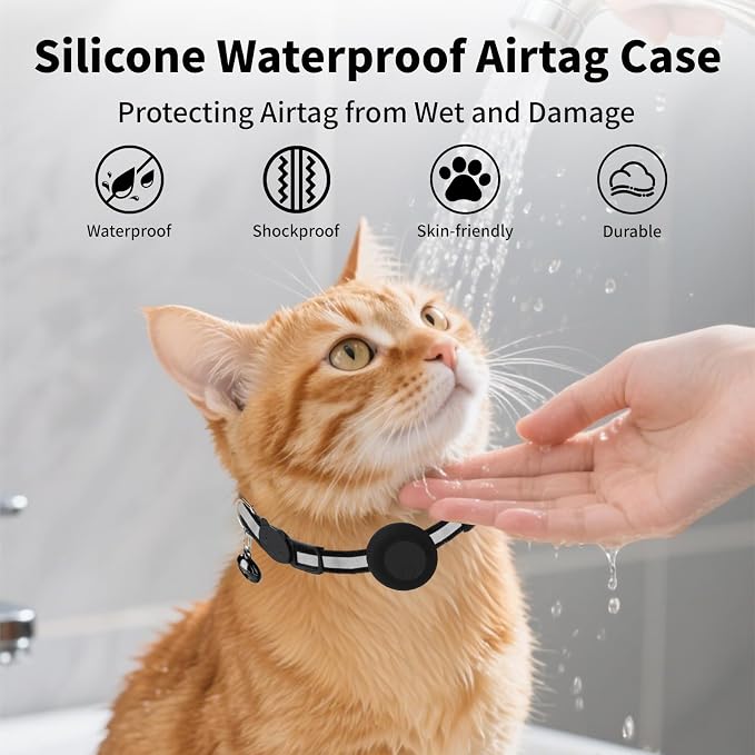 GPS Tracker for Cats (1 Pack), Mini GPS Cat Tracker, Smart Pet Activity Tracker, No Monthly Fee, Compatible with Apple Find My(iOS Only), Anti-Lost, Finder Tag for Vehicles, Pets, Kids, Items