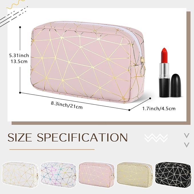 Likesing Period Bag for Girls Womens, Leather Sanitary Napkin Storage Bag, Portable Menstrual Pad Bag Period Pads Pouch (Pink Gold)