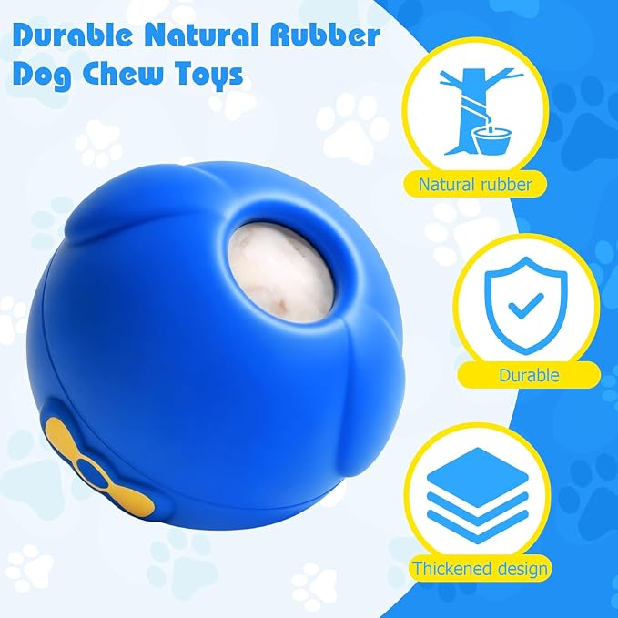 Yipetor Wobbly Dog Chew Toy, Frozen Treat Lick Ball for Medium Large Dogs