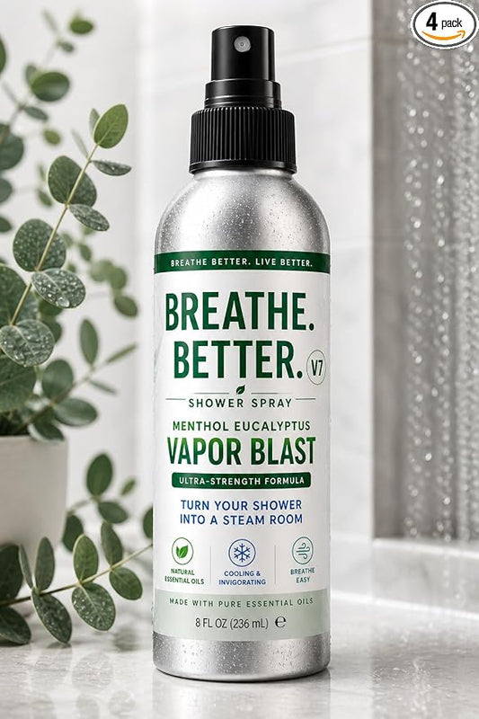 Vapor Blast - Menthol Eucalyptus Shower Steam Spray – Aromatherapy Mist – 4 oz