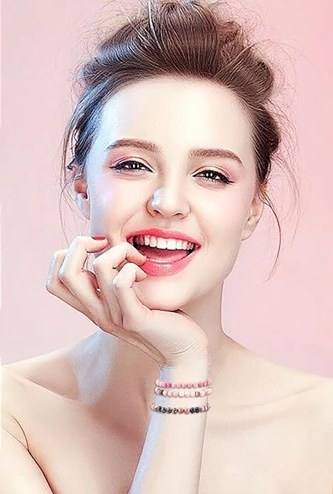 NCB 2.3-Piece 4mm Natural Crystal Gemstone Stretch Bracelets – Handmade Reiki Energy Healing Jewelry for Meditation,Yoga, Unisex