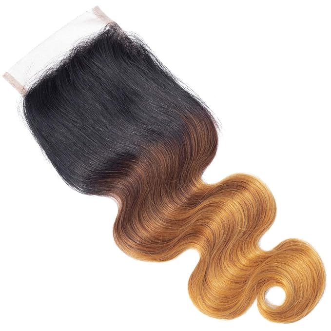 Ombre Human Hair Bundles 1b/4/27 Brazilian Three Tone Ombre Body Wave Human Hair 3 Bundles 20 22 24inch 100% Unprocessed Virgin Hair Bundles Weaves Extensions for Women