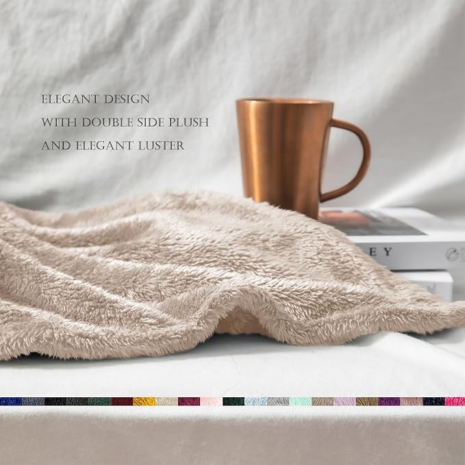 Exclusivo Mezcla Fuzzy Plush Fleece Bed Blanket Twin XL Size, Camel | 90x66 Inches, Super Soft and Cozy Bed Blanket, Fluffy Blanket for Bed, College Dorm Room Essentials, All Season