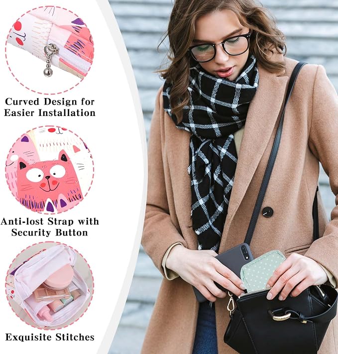 3 PCS Sanitary Pad Storage Bag Portable Period Bag for Teen Pads/Sanitary Napkins/Tampons, Sanitary Napkin Storage Bags First Period Gifts for School, Hygiene Bags Travel Containers (Pink,Grey, Blue)