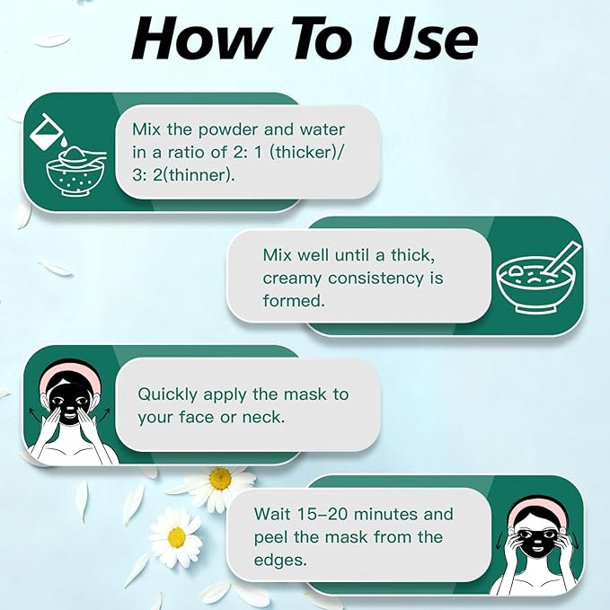 Powder Jelly Mask for Facials Professional, Peel Off Facial Mask for Hydrating & Moisturizing, Hydrojelly Mask for Women Men Skin Care, Home DIY Spa Use for All Skin with Chamomile Petals