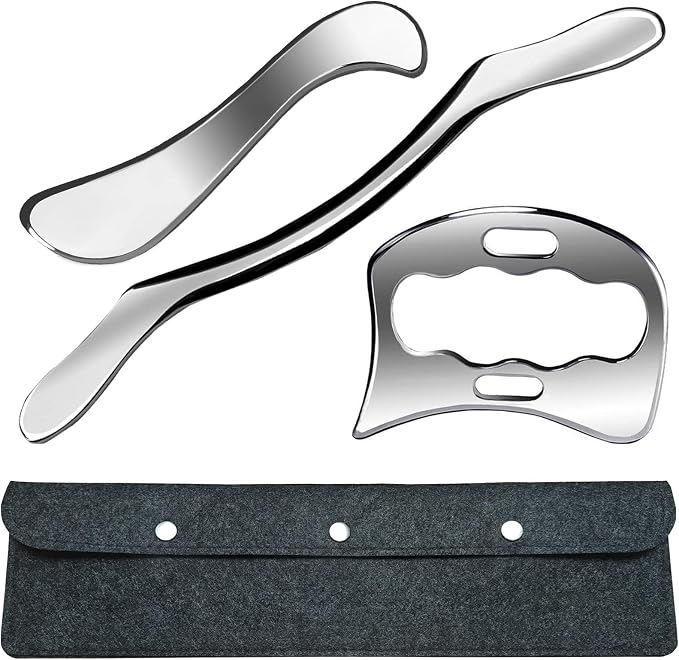 Rovulove 3 in 1 Professional Muscle Scraper Tool Set,IASTM Physical Therapy Massage Tools with Storage Case,Muscle Scraping Tool