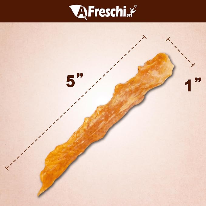 AFreschi Turkey Tendons Dog Treats, Flaked, 3.5 oz | Rawhide-Free Puppy Chews