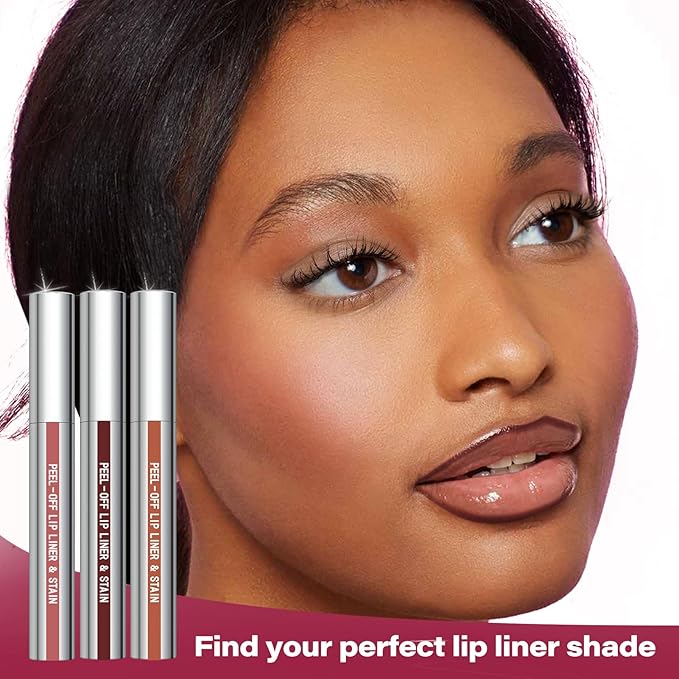 Cilrofelr Peel Off Lip Liner Stain with Tweezer, Long Wear Tattoo Lip Liner, Peel Off Lip Stain with Matte Finish, Long Lasting, Waterproof, Transfer-proof, Highly Pigmented Color (Espresso)