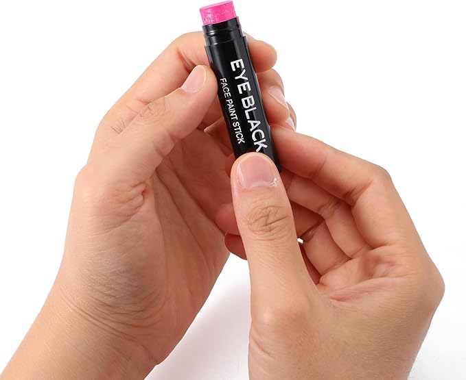 CCbeauty Hot Pink Glitter Eye Black Stick for Multi Sports, Anti-Glare EyeBlack for Football Baseball Softball Lacrosse, Water-Proof Eye Black for Athletes & Fans, Sport Face Paint, Pink Accessories