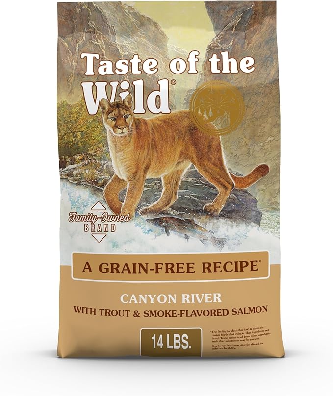 Taste of the Wild Canyon River Cat Food Trout & Smoke-Flavored Salmon, 14lb | Kitten, Adult & Senior Cats |Grain Free Recipe* |Nutrient Dense to Help Support Peak Health |Taurine for Heart & Eye Health