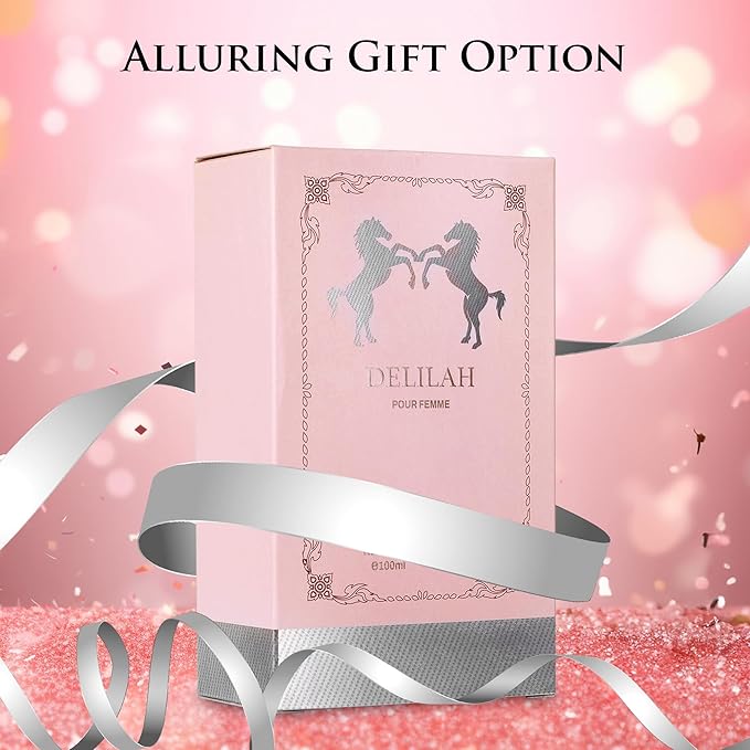 Delilah for Women - Floral Fruity Fragrance - Top Notes of Rose, Peony, Lychee, Bergamot & Nutmeg - Base Scents of Cashmeran, Cedar & Incense - Free of Paraben - Elegant 100ml Bottle, Women Parfume