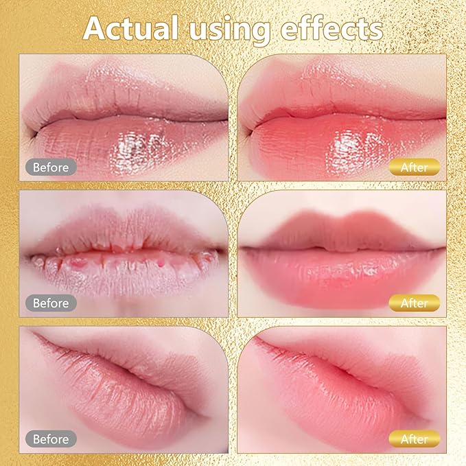 2Pcs Transferproof Color Changing Lipstick, Gold Crystal Color Changing Lipstick, Moisturizer Long Lasting Lip Balm for Women (Gold)