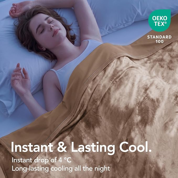 Cooling Blanket 90''x90'' for Hot Sleepers, Arc-Chill Q-Max>0.35 Double Sided Cold Blankets for Night Sweats, Cool Soft Lightweight Summer Blanket for Sofa Bed Couch, Gifts for Women Queen | Cold Summer Soft Blanket for Bed Couch and Travel Absorbs Hea...