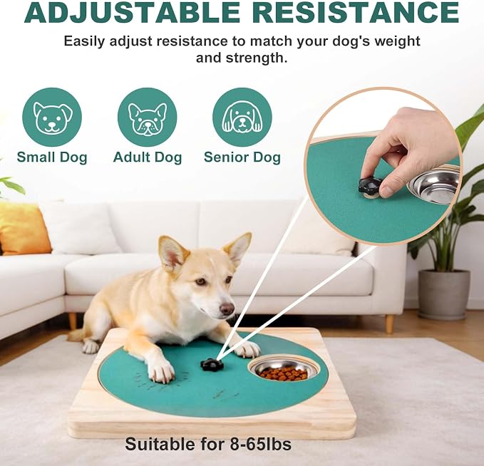Dog Nail Scratch Board with Treat Board, Stress-Free Nail Care for Dog | Wood Scratching Pad with Sandpaper and 6 Steel Bowls, Nail File Toy for Dog