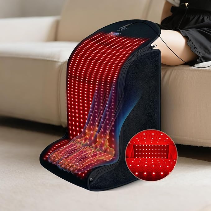 Red-Light-Therapy-Feet-Legs,2025 Upgraded 4 Modes for Legs Ankle,Infrared Light Therapy Consisting of 420 Dual Wavelength LED,Adjustable Power and Time Controller,13 * 9 * 18IN