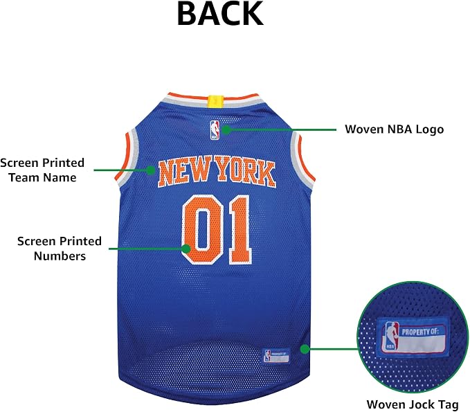 Pets First NBA NEW YORK KNICKS DOG Jersey, Small - Tank Top Basketball Pet Jersey