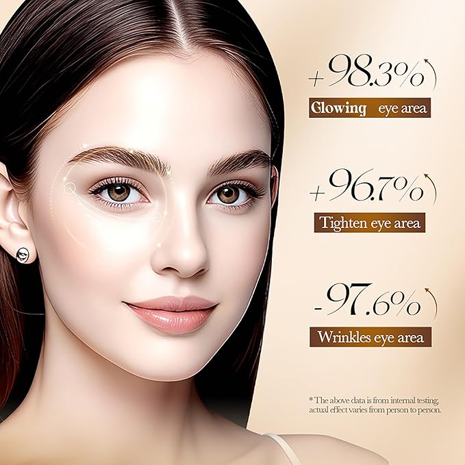 AKARY Roll on Eye Cream with 70% Rice Essence Extract, Moisturize, Tighten, Tender, Triple Roll & Glow Massage Head Under Roller Cream for Elasticity Wrinkles Puffiness Fine Lines-Korean Eye Cream