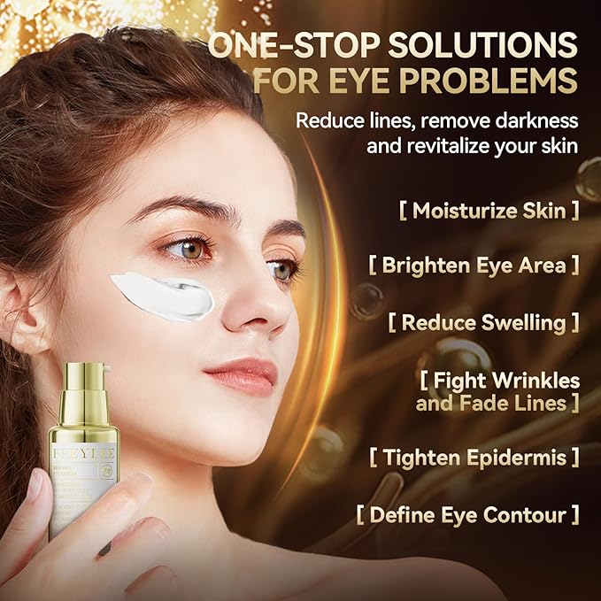 BREYLEE Renewal Eye Serum for Puffy Eye Bags Fine Lines Dark Circles Wrinkles, Anti-Puffiness & Fading Fine Lines, with Coffine Niacinamide Polypeptide
