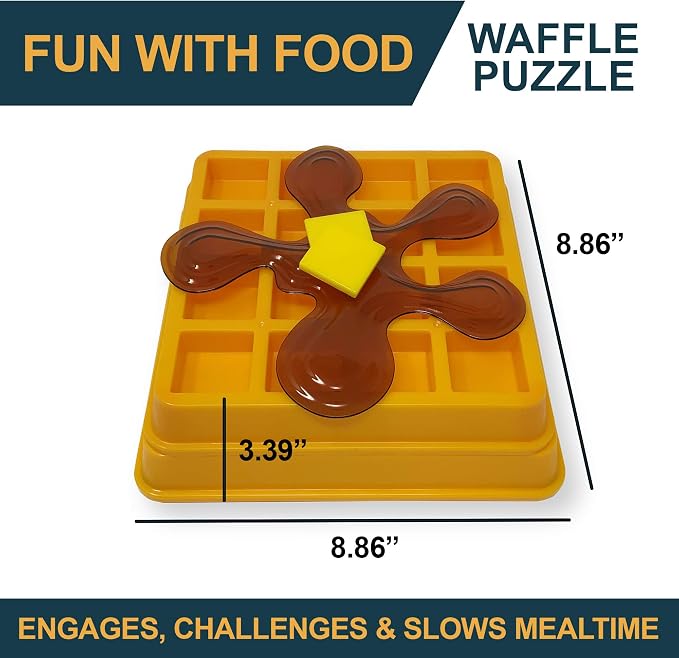 Our Pets Waffle Interactive Puzzle Game Dog Toys (Dog Puzzle Toy-Great Alternative to Snuffle Mat for Dogs and Slow Feeder Bowls) Cat Puzzles & Interactive Toys for Treats