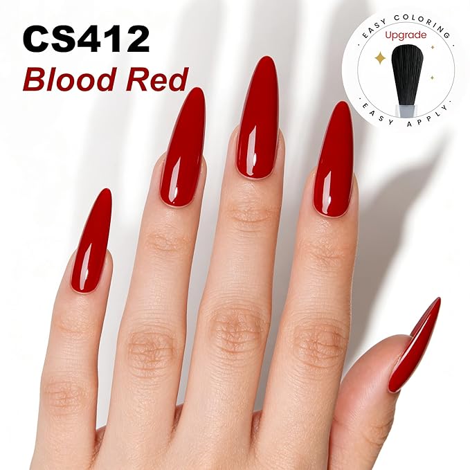 YTD Likomey Gel Nail Polish,15ml Blood Red Soak Off UV Nails Gel,Salon Home DIY Nail Art Manicure and Pedicure Gel Varnish,CS412