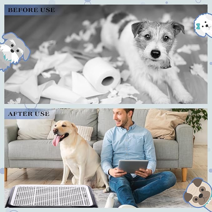 Mifoci 1 Pcs Dog Pee Pad Holder Potty Tray Portable Dog Litter Box Toilet Training for Small Medium Large Pet Puppy Indoor Outdoor