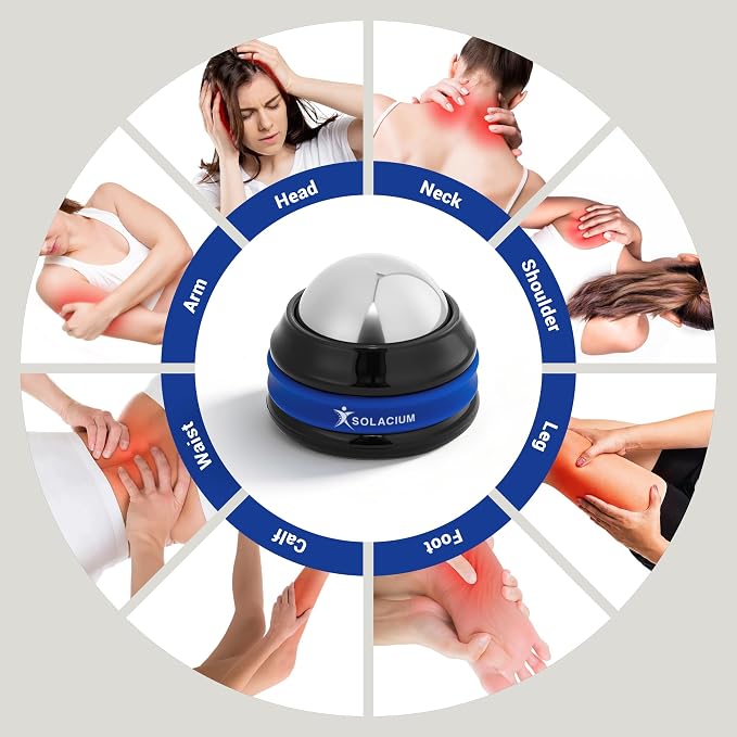 Solacium CryoSphere Mini - Stainless Steel Cold Massage Roller Ball - Handheld Massage Tool for Sore Muscles, Shoulders, Arms, Neck, Back, and Feet