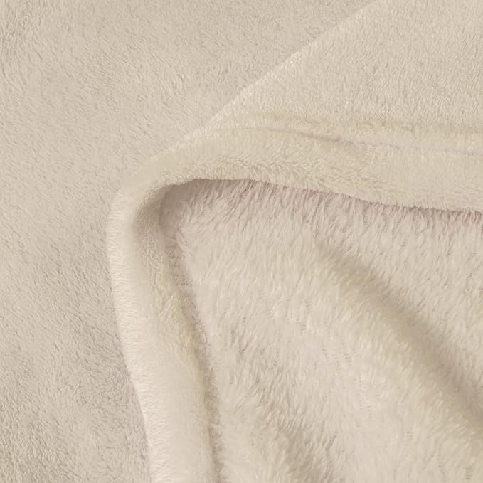BEDELITE Fleece Blanket Soft Plush Queen Size Bed Blanket Beige 90"x90" | Ultra Soft Fleece, Plush Microfiber, Lightweight Warmth, All Season Comfort, Fade Resistant, Machine Washable,Perfect for Bed