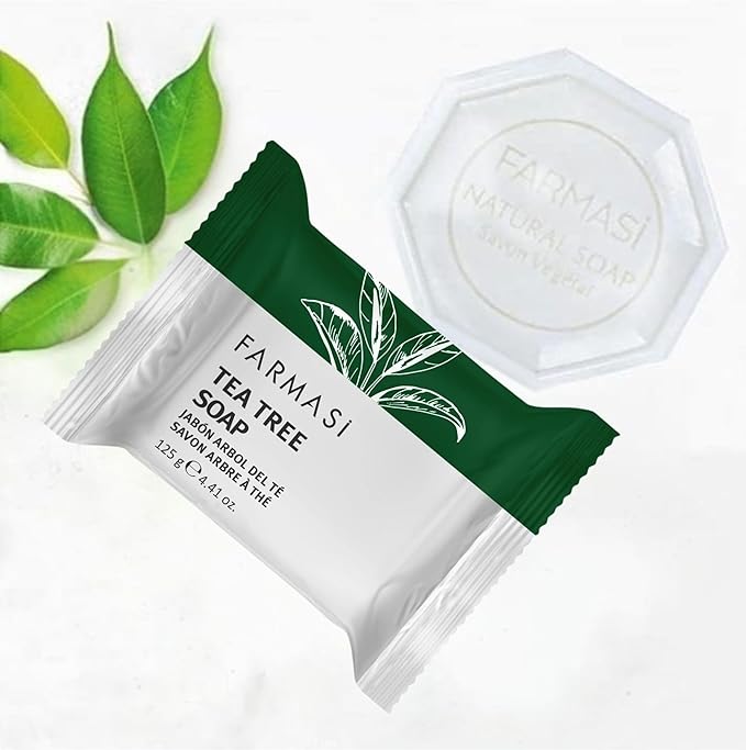 FARMASi 3 PACK Tea Tree Soap, Blemish Prone and Oily Skin Cleansing Bar for Face and Body, Clarifying Daily Cleanse, 4.41 oz Each
