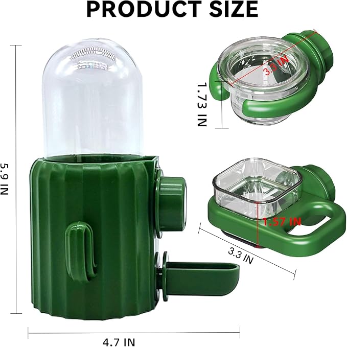 3Pcs Bird Water Dispenser Bird Cage Feeder Accessories for Parakeet