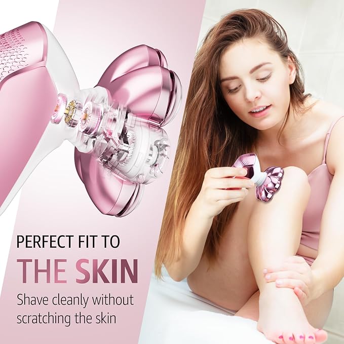 SHPAVVER Electric Razors for Women Legs: Rechargeable Body Shaver - Waterproof Wet Dry Hair Remover - Trimmer for Lady Face Underarms