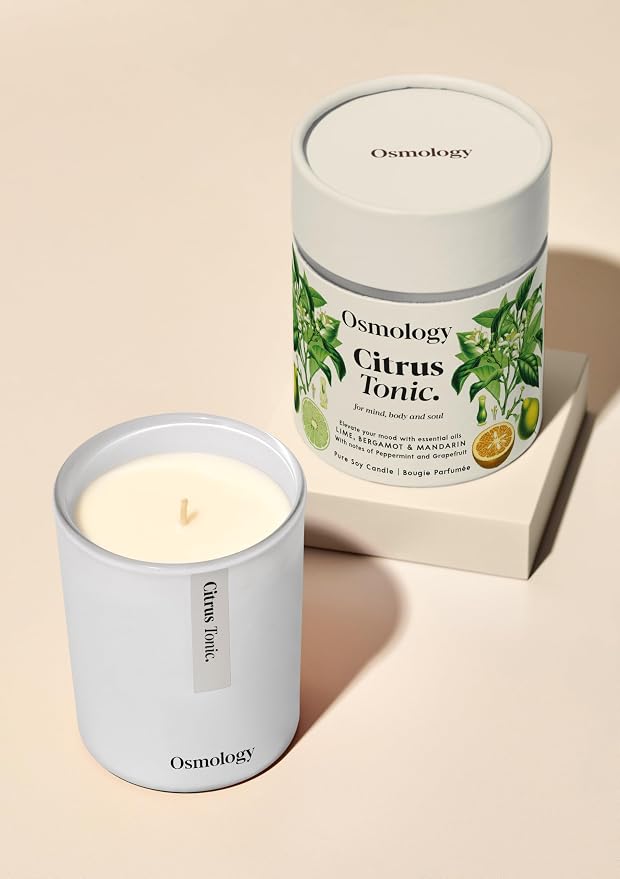 Citrus Tonic Aromatherapy Candle – Mandarin, Lime & Grapefruit Scented Candle, Plant-Based Wax, 7 oz, 45 Hour Burn Time, Fresh & Uplifting Candle