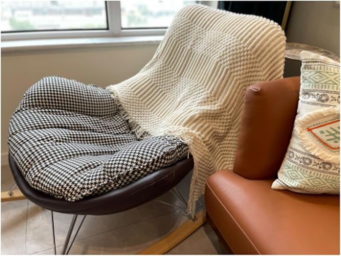 Blagic Soft Knitted Throw Blanket for Couch and Bed,White,60"x80" | Lightweight and Cozy,Farmhouse Boho Blanket with Tassel,Decorative for Living Room,Gifts for Adults,All Season Use