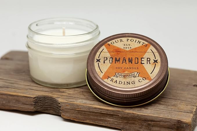 Pomander Scented 4 Oz Soy Aromatherapy Candle w/Jar - Four Points Trading Co.