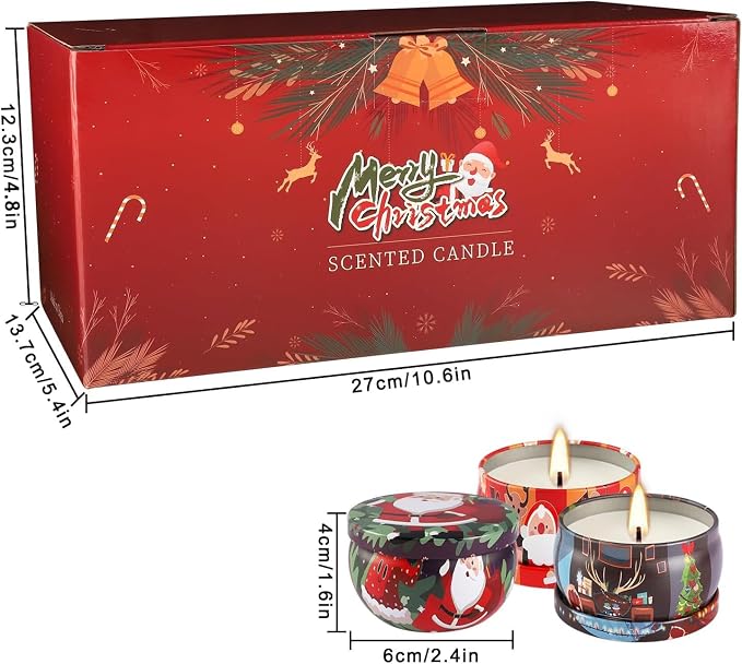 Howemon 24 Pack Christmas Scented Candles Set for Home, Relaxing Stress Relief, Aromatherapy - Natural Soy Wax and Fragrance - Gifts for Women, Mom, Best Friend, Wife, Birthday