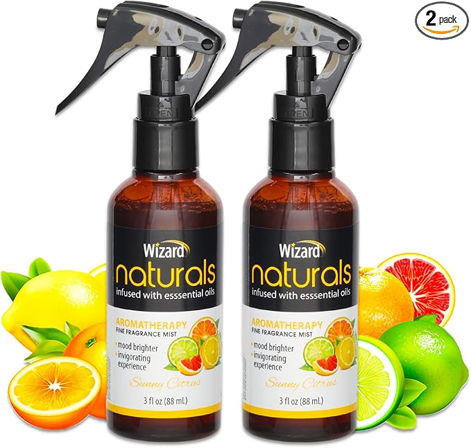 Citrus Essential Oil Theraputic - 2 Pack Aromatherapy Fine Fragrance with Lemon, Orange, Lime for Mood Brightening | 3 Oz Citrus Essential Oil Aromatherapy