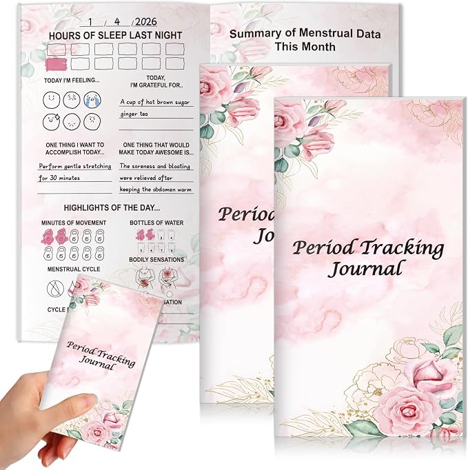 3 Pack Period Tracker Journal for Girls 6.5x3.5 Inch Period Tracking Notebook First Period Starter Kit Funny Daily Menstrual Cycle Tracker Gifts for Girls Teens Feminine Care 80GSM