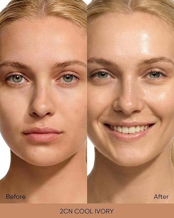 Pink Glow Cushion Foundation #2CN Cool Ivory| Medium Coverage, Natural Glow Finish, Moisturizing for Dry Skin, Lightweight, Long-Lasting & Oxidation-Resistant