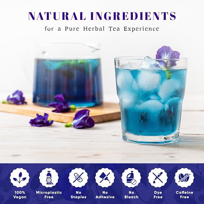 Oxify Organic Blue Pea Flower Herbal Loose Tea- 8 oz (8 oz, Blue Pea Flower)