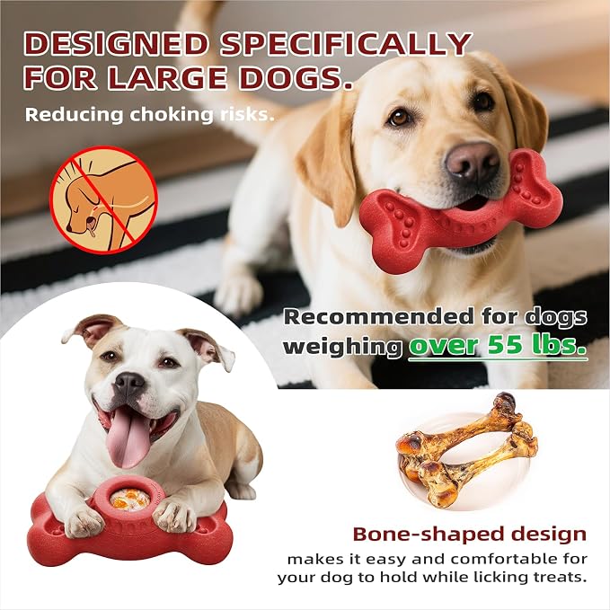 Niumowa Dog Toy, Food-Grade Freezable Chew for Anxiety Relief, Red