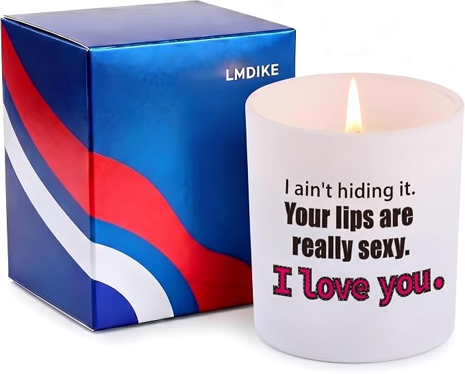 Funny Scented Candles for Women - 9.5oz Matte White Natural Soy Wax Candle with Pine Wood Lid, Lavender Aromatherapy - Humorous Anniversary, Birthday, Valentines Day Gifts for Girlfriend, Wife