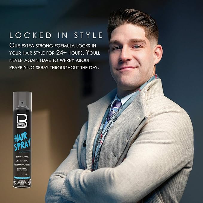 L3 - Level 3 Hair Gel & Hair Spray Kit - Super Strong Hold - Flake Free - Long Lasting Shine - Great for Men and Women - Strong Hold Hair Spray (Hair Gel & Hair Spray)