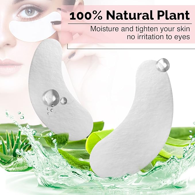GreenLife 400 Pairs 100% Natural Eyelash Extension Under Eye Gel Pads patches kit Collagen Aloe Vera Hydrogel Eye Patches Eyelash Extension Supplies Tools, Lash Extension Supplies (100 200 400 Pairs)