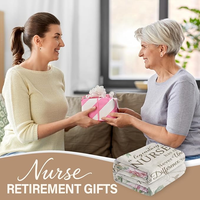 Nurse Retirement Gifts for Women, Nurse Retirement Blanket 80"x60" | Retirement Gift for Nurses 2026, Retired Throw for Nurses Appreciation Week, Retirements Parties
