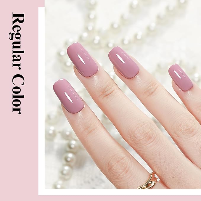 Quick Drying Nail Polish Dusty Rose Nail Polish Long Lasting Non Toxic Nail No UV Lamp Needed Art DIY Home Manicure Valentine's Day Gift for Women and Girls