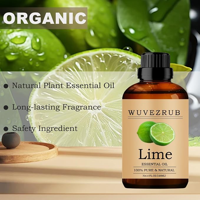 Lime Essential Oils 120ML, 100% Pure and Natural Essential Oil for Aromatherapy Diffuser - 4 Fl Oz/Lime