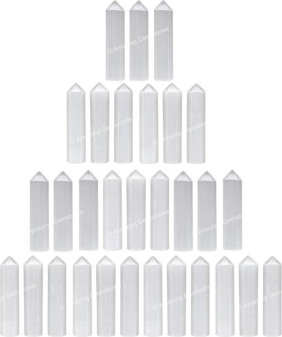 Amazing Gemstone Crystal Points Bulk Healing Crystals & Stones - Premium Single Terminated Healing Wand Point Bulk Crystals for Crafts, Crystal Grid, DIY Work