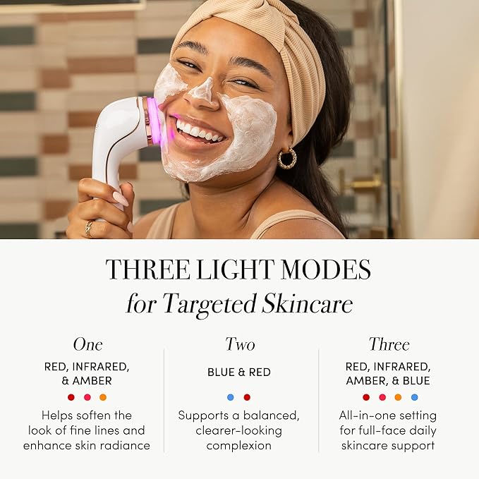 reVive Light Therapy Lux Collection Soniqué Cleanser, Sonic Face Cleanser Brush with Medical-Grade Red Light Therapy for Face, Water-Resistant, FSA HSA Eligible