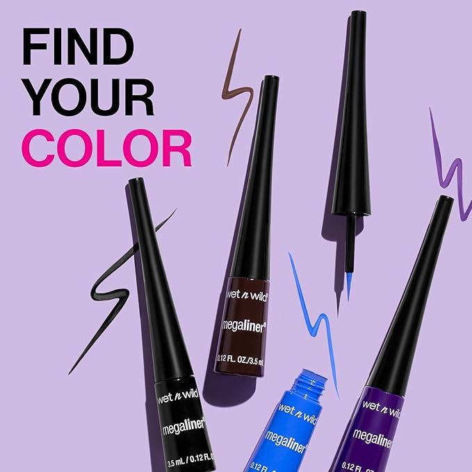 wet n wild MegaLiner Liquid Eyeliner - Dark Brown (Pack of 2)